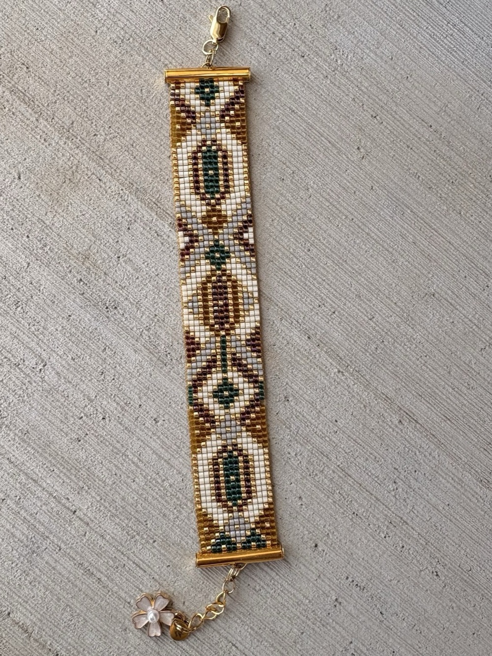 NWT - Atika Loom Sahara Bloom Beaded Bracelet - Japanese Miyuki Delica
